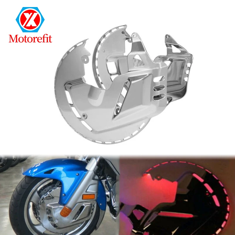 Motorcycles LED Chrome Disc Rotor LED Ring Fire Brake Covers Light For Honda Goldwing GL1800 2001-2014 F6B 2013-2015