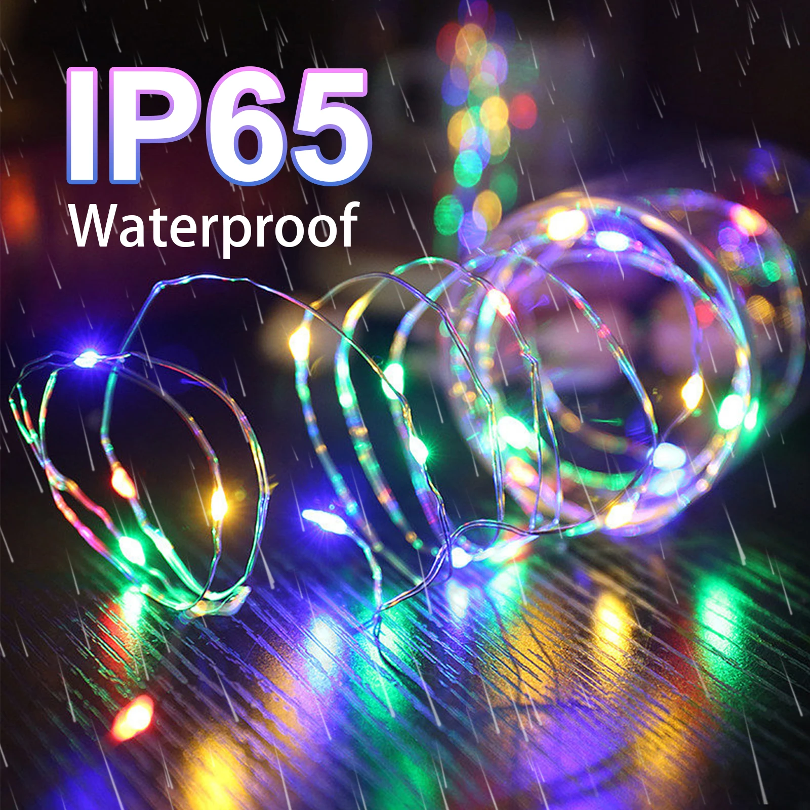 LQWELL 2x12m Solar String Lights Outdoor Solar Copper Wire IP65 Waterproof 8 Modes for Garden Balcony Party Birthday Halloween