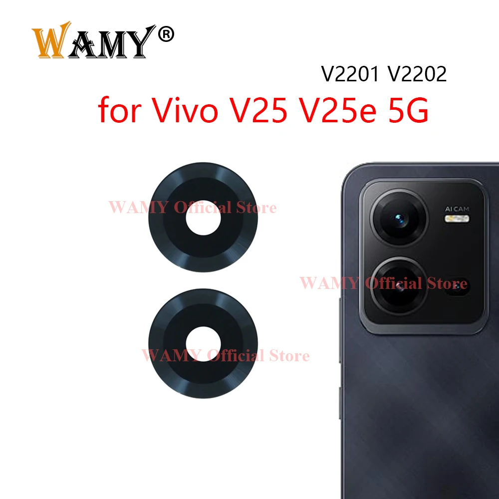 WAMY Rear Back Camera Glass Lens Replacement for Vivo V25 V25e 5G With Sticker