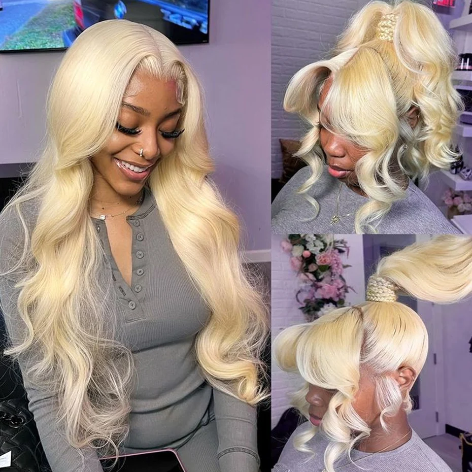 613 Blonde 360 Lace Frontal Wigs with Baby Hair Body Wave Pre Plucked Hd Lace Wig 13x6 Human Hair 13x4 Lace Front Human Hair Wig image 2