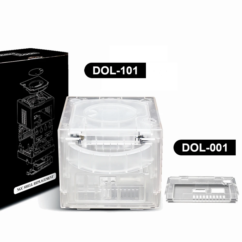 Für ngc shell transparente fall ersatz schale für gamecube klar box für ngc videospiel konsole DOL-001/DOL-101