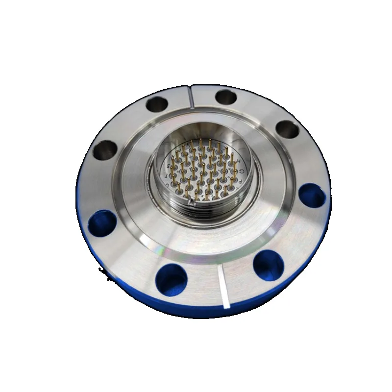 CF35 Flange Weldable 1500V / 5A Circular Type Multipin Vacuum Feedthrough Connectors for Ultra High Vacuum