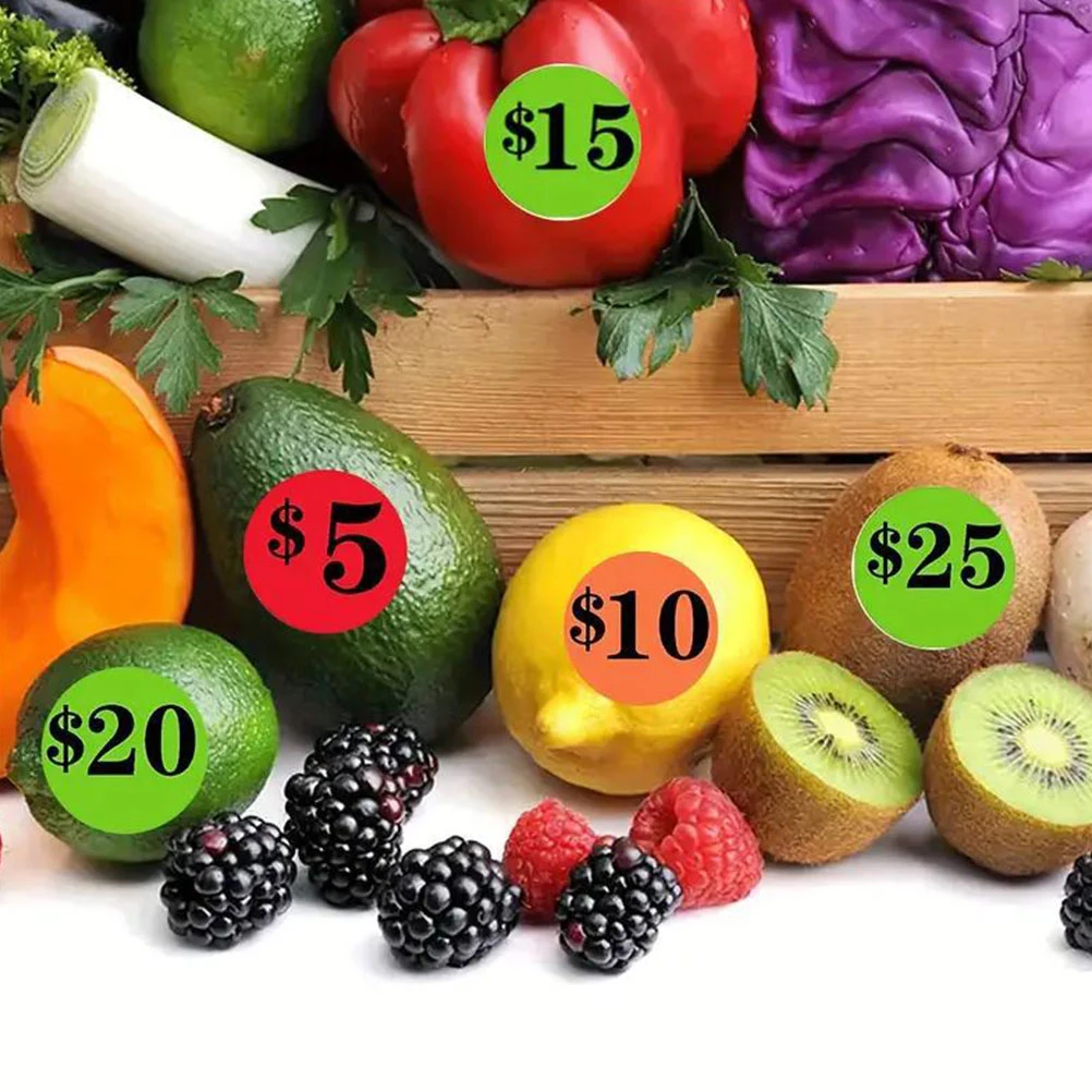 

6 Bags Price Tag Sticker Round Stickers Labels Bundle Sale for Containers Goods Pricing Market Freezer Circle