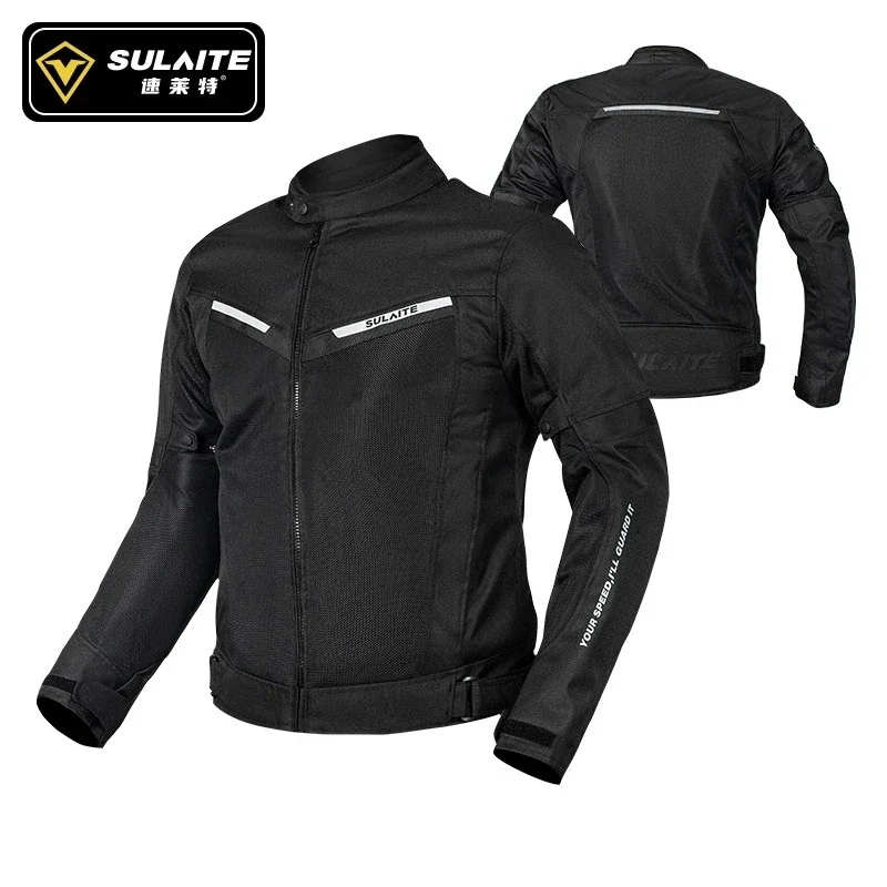 Sulaite CE Level-2 Motorcycle Jacket Summer Adventure Moto Jacket Breathable Mesh Racing Jacket Clothing for Men Women