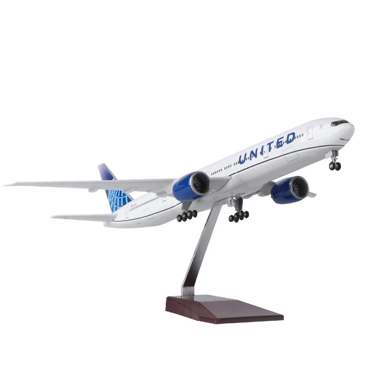 

1/157 47CM United Airlines Boeing 777 simulation aviation airliner model aircraft ornaments with wheels and lights