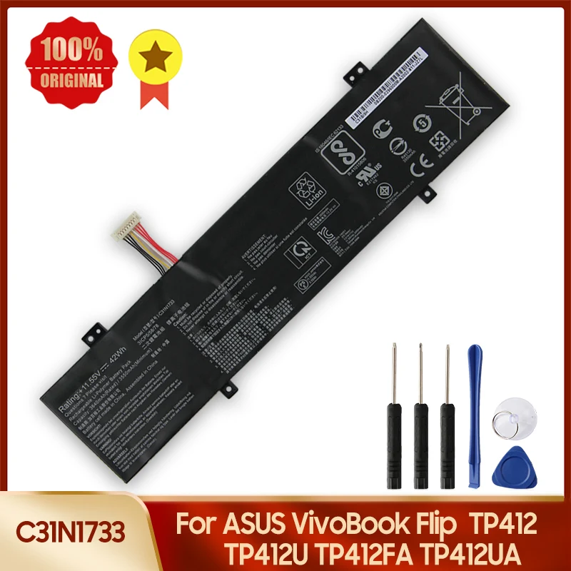 

Replacement Battery C31N1733 For ASUS VivoBook Flip TP412 TP412U TP412FA TP412UA 3640mAh High Quality Batteries With Tool