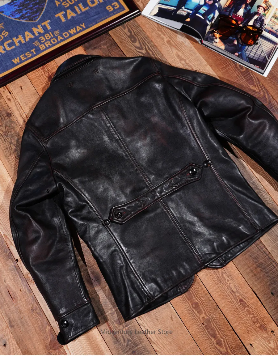 Classic Brakeman American Vintage Leather Water Shampoo Layer Tea Core Horse Leather Jacket