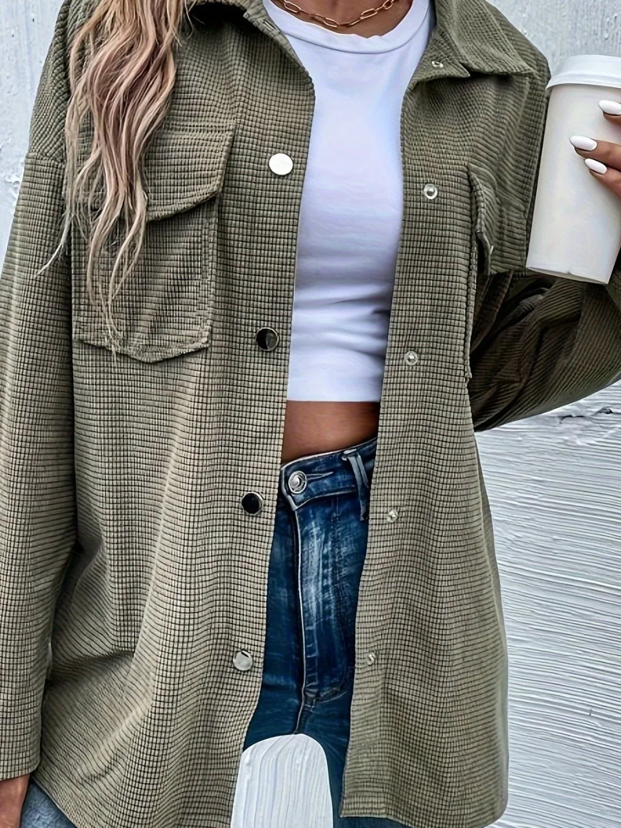 Huagefu – manteau Long Sve irt pour femme, coupe ample, en Polyester, vêtements de travail, Collection d'automne, marque chinoise