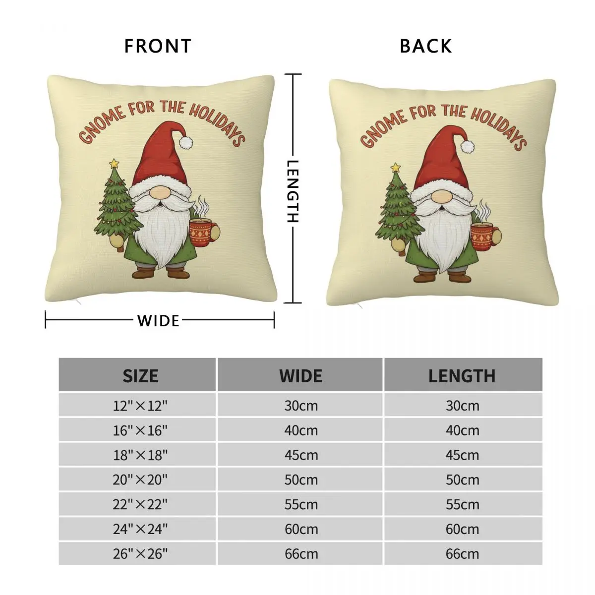 Gnome For The Christmas Square Pillowcase Polyester Linen Velvet Pattern Zip Decor Throw Pillow Case Home Cushion Cover 18