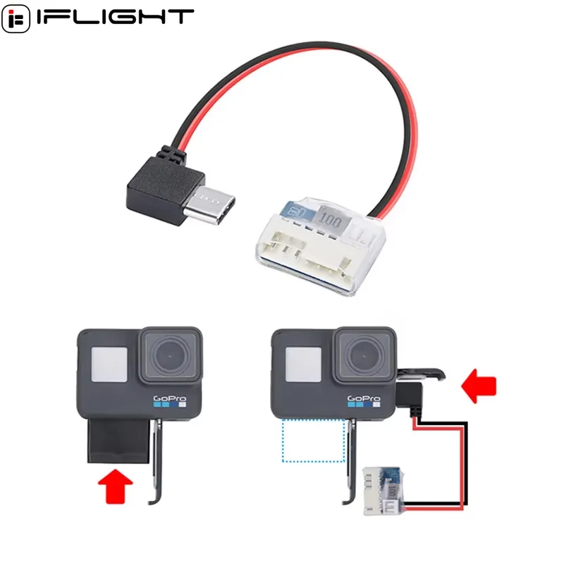 

IFlight Type C to 5V Balance Plug Кабель питания Зарядный кабель для GoPro Hero 6/7/8/9/10 RC FPV Racing Drone часть
