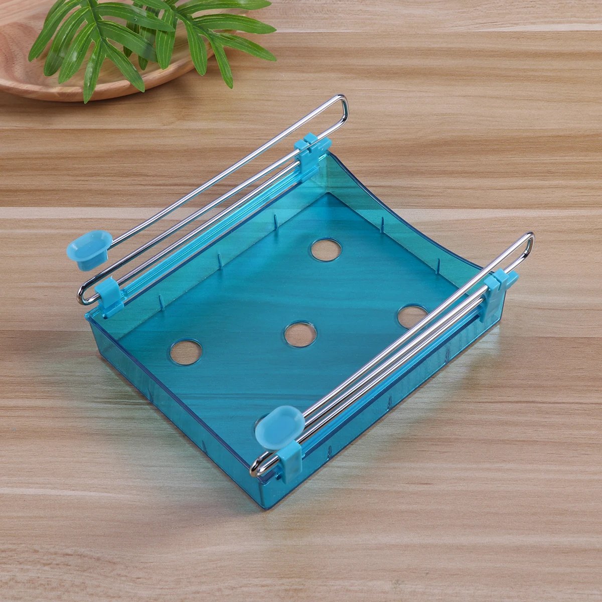 

Slide Drawer Organizer Refrigerator Shelf Freezer Rack Space Saver Stainless Steel Storage Rack Suction Cup 5 Holes Design Easy
