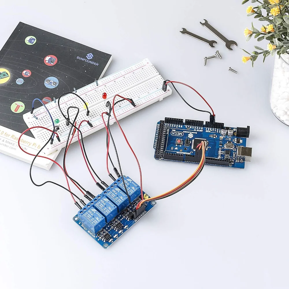 وحدة مرحل 4 قنوات 5 فولت مع Optocoupler، متوافقة مع Arduino R3، AVR، STM32، PIC، ARM