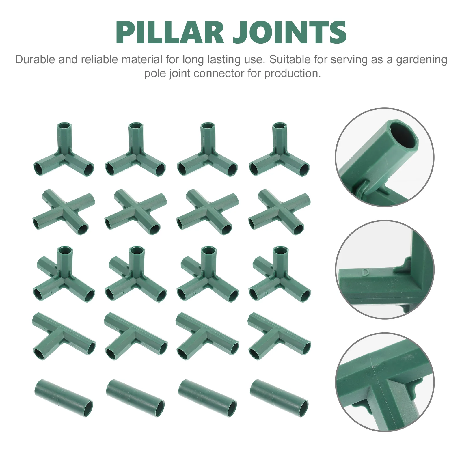 20 stuks Kas Connector Planten Pijpverbindingen Tuinieren Frame Connectors Planten Suite Abs Drieweg Verbindingsbuis Trellis