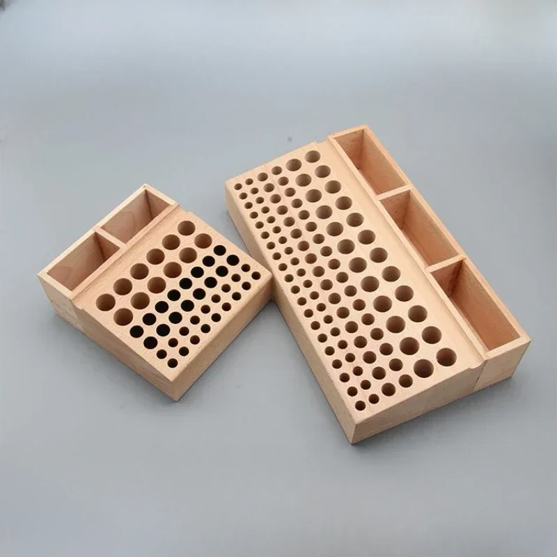 46/98 Holes Wooden Tool Organizer Leather Craft Tool Wood Holder Rack Stamp Organizer with 3 Slot for Tools Organizer Storage