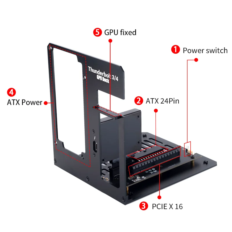 Thunderboltノートブック外部拡張、3または4互換のegpuドック、rtx4090