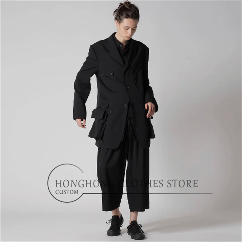 2025 Original design pocket detachable suit jacket, custom-sized suit collar, large pocket men's top