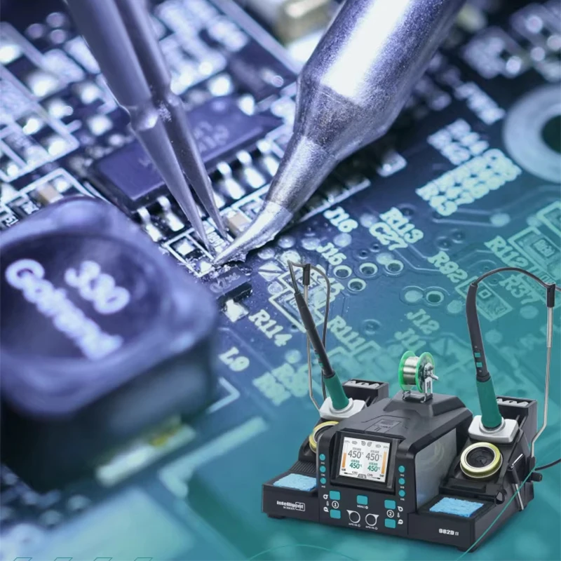 Precision Tweezer Soldering Station Electronic Component Soldering Rapid Heating Auto/Manual Temperature Calibration