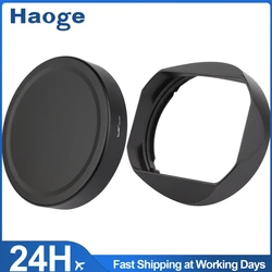 Haoge LH-X56II Lens Hood Metal Square Bayonet for Fujifilm XF56mm F1.2 R WR lens, Fuji XF 56MM F1.2 Mark II Lens Hood, With Cap