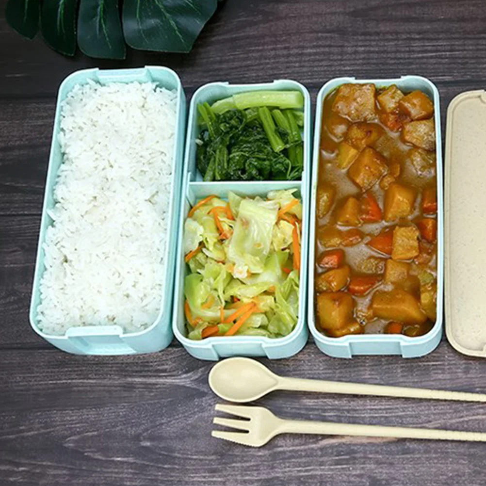 

Portable Bento Green Salad Fruit Compartment Lunch Box Microwave Adults Safe Office Use Gift Packaging