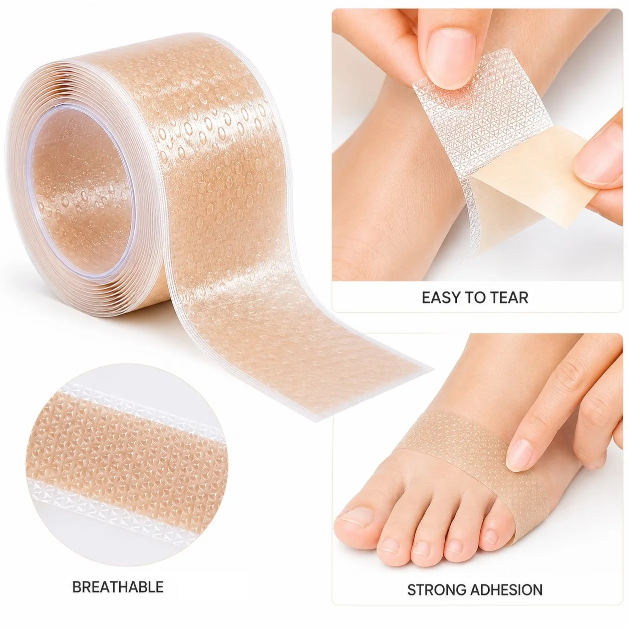 Picture 6: 2 Rolls Anti-Friction Skin Tape, Soft Breathable Self-Adhesive Fabric Tape, Easy to Cut, Perfect for Hands, Fingers