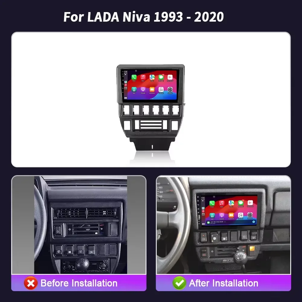 Carplay Android 16 For LADA Niva 1993 - 2020 Navigation GPS Multimedia Video Player Stereo Car Radio WiF+4G 360Camera Head Unit