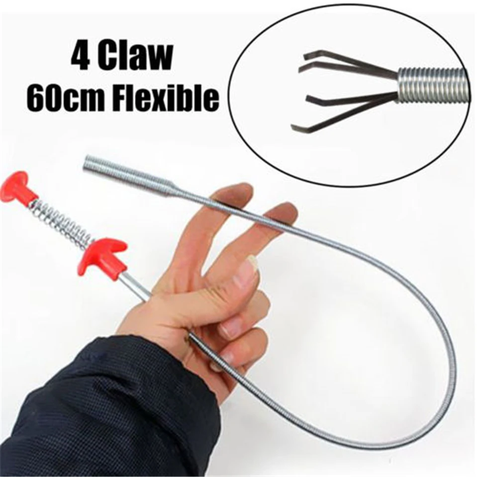 Hot 4 Claw 60cm Long Reach Flexible Pick Up Tool Spring Grip Narrow Bend Curve Grabber For Picking Up Nuts And Bolts Mayitr