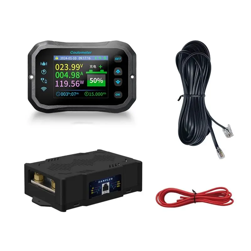 A69ewifi Coulomb Meter RV Battery Monitor Battery Capacity Indicator Tester Power Volt-Ammeter For All Batteries C