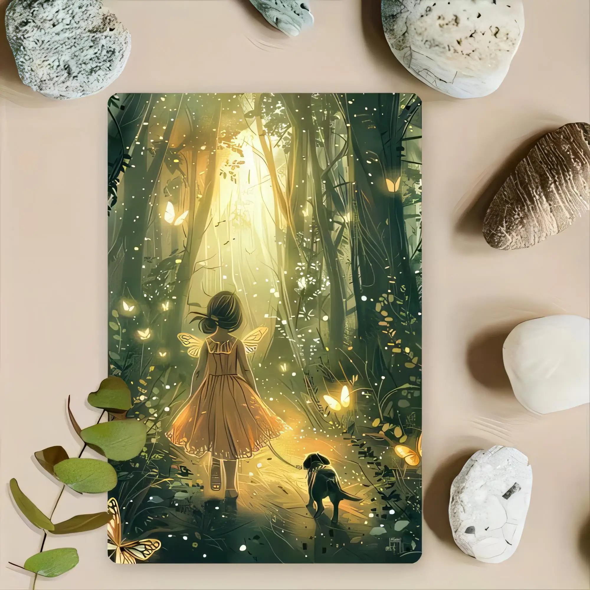 Tin Sign Vintage Girl With Rabbit In Enchanted Forest, Magical Lantern Glow Wall Decor, Retro Metal Poster Plaque, Halloween Par