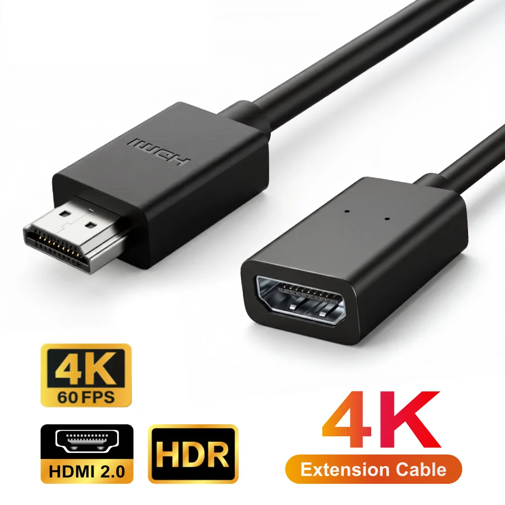 Short HDMI 2.0 Extension Cable 4K 60Hz HDMI Male to Female Cable Extension HDMI Adapter Cable for Google Chrome Cast Fire TV