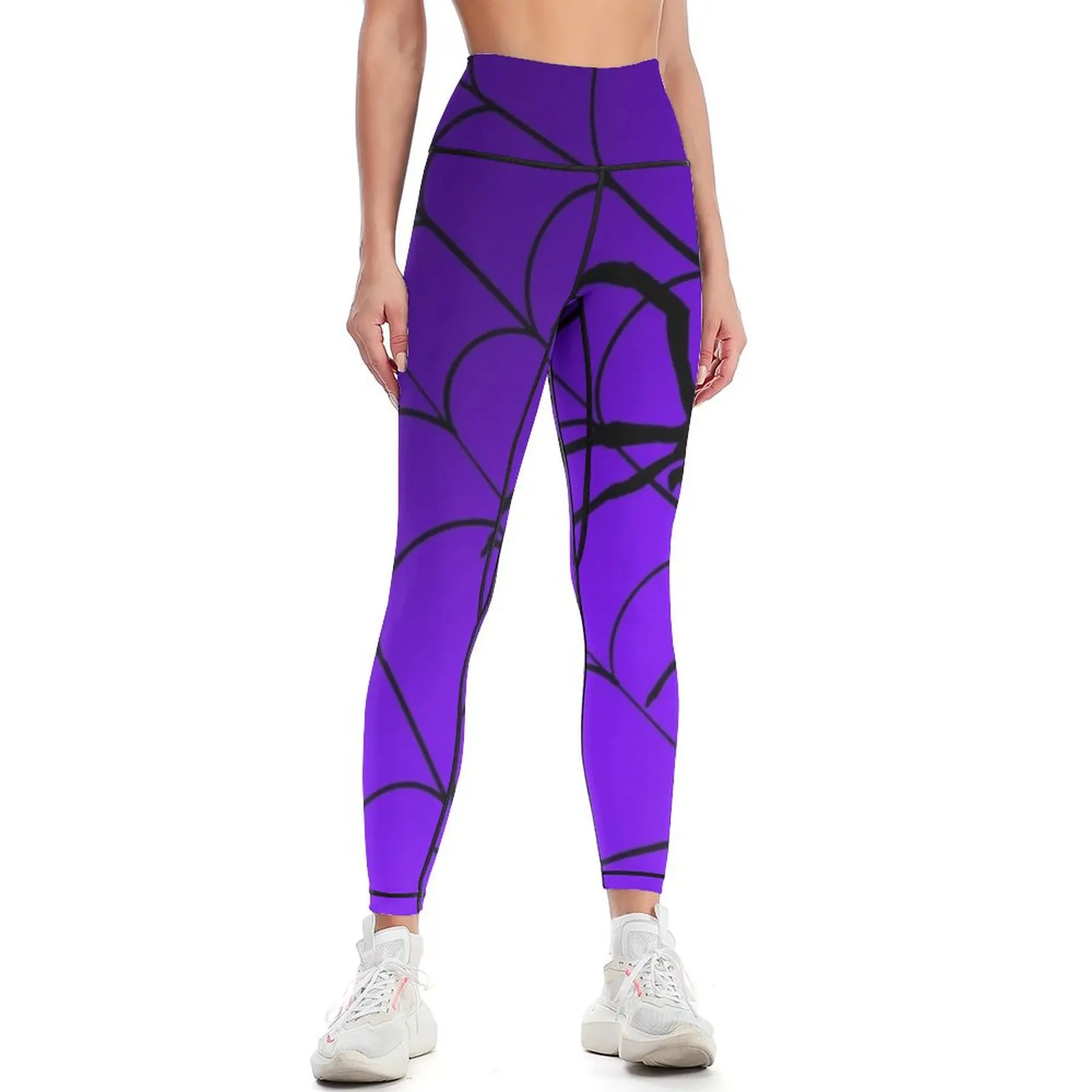 

Creepy Spider and Web Purple Leggings Women's gym gym pants push up fitness push up tights for Womens Leggings