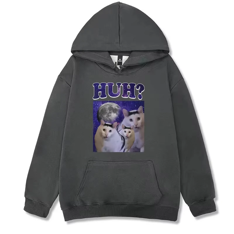 مضحك هوه ميمي القط الفكاهة هوديي تتجه للجنسين موضة خمر نمط البلوز الرجال عادية الصوف البلوفرات هوديس #4