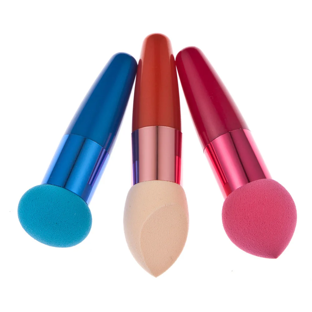 

3Pcs Mushroom Head Sponge Set Red Blue Skin Color Reusable Makeup Brushes Foundation Concealer Powder Puff Makeup Tools