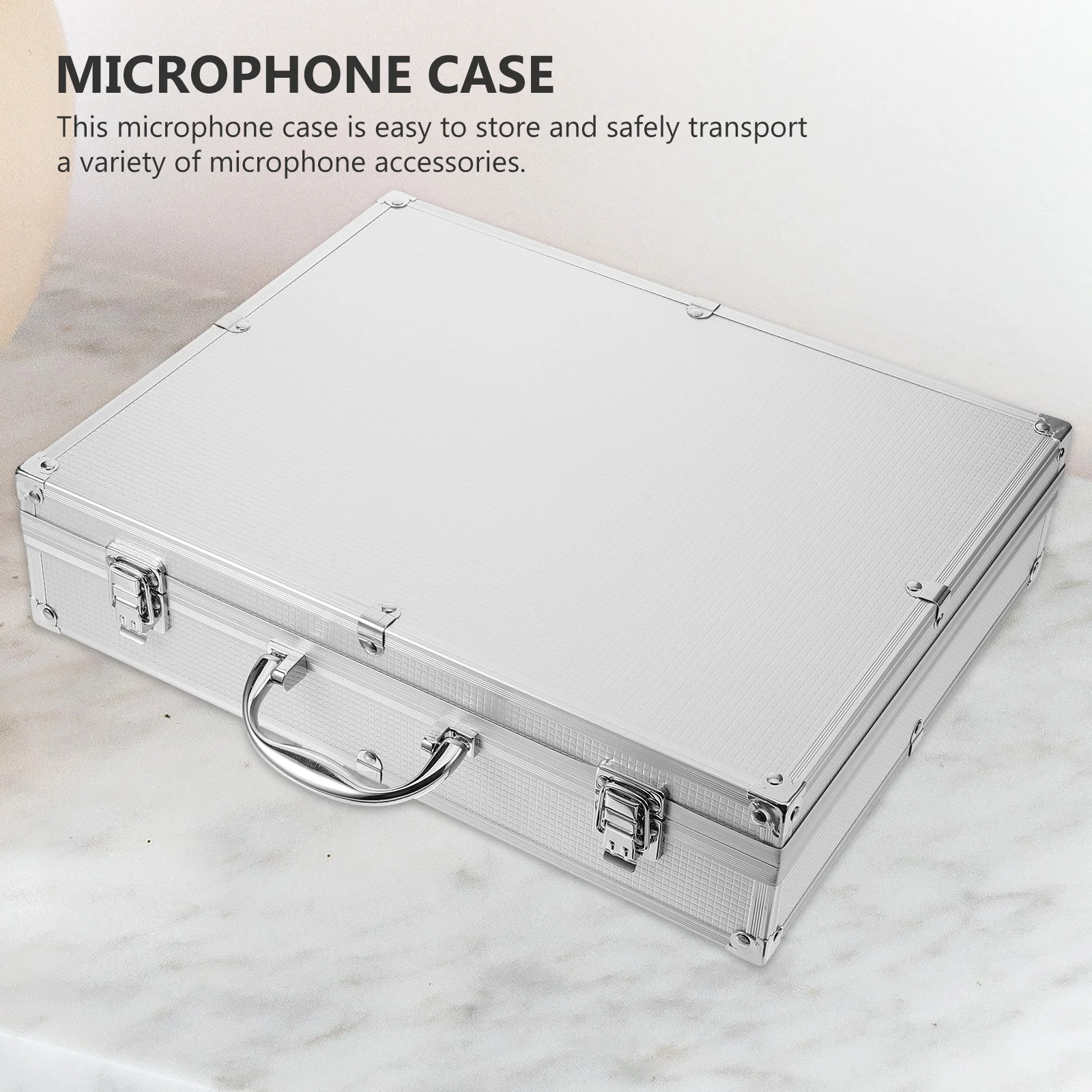 

Microphone Organizer Case Durable Cordless Mic Box for Trip Accessories Cables Sponge Covers Hard Box Microphone Case