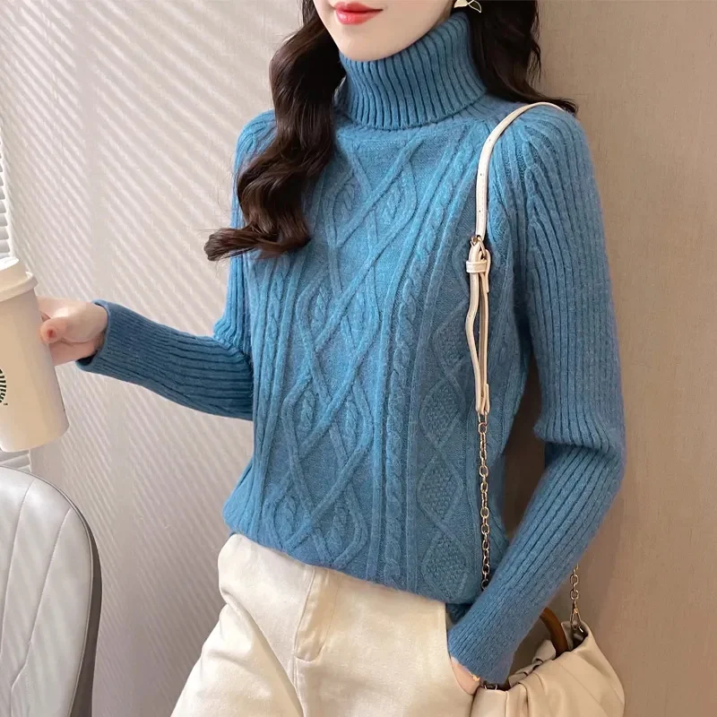 

Women Fall Turtleneck Sweater Knitted Soft Pullovers Cashmere Jumpers Basic Soft Sweaters For Women 2025 Autumn Winter