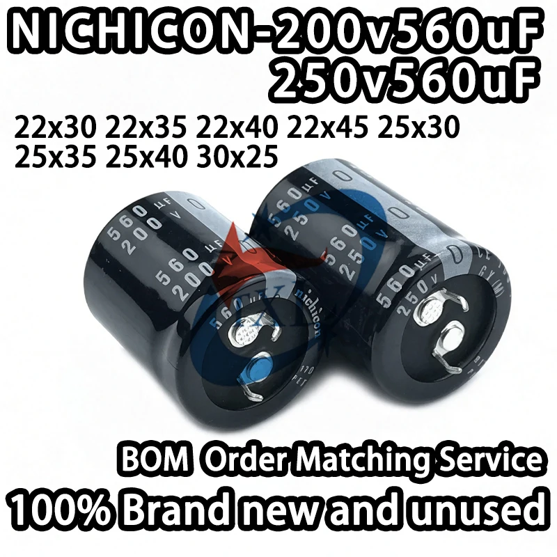 NICHICON-200v560uF 250v560uF 22x30 22x35 22x40 22x45 25x30 25x35 25x40 30x25mm Japanese Imported Capacitors