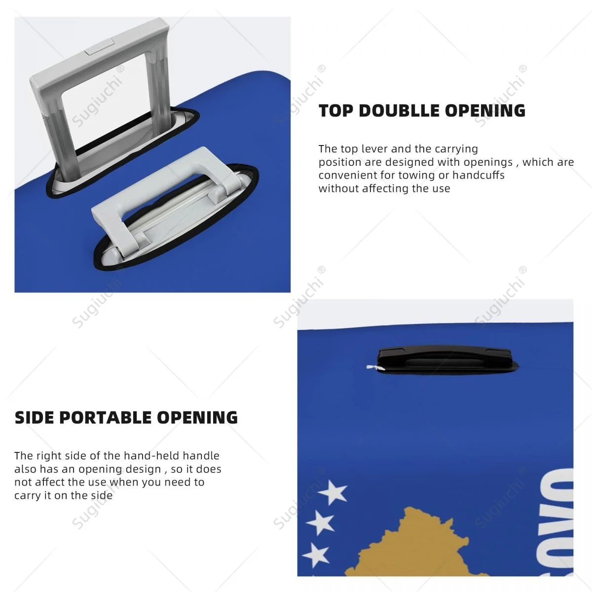 كوسوفو العلم غطاء الأمتعة حقيبة مرونة الغبار حالة إكسسوارات السفر المطبوعة الأمتعة حالة واقية #5