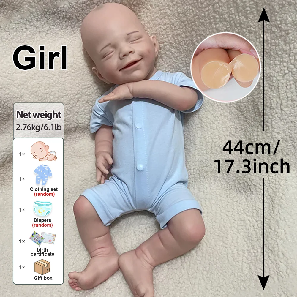 愛らしい 18 インチリボーンベビードール手作り塗装ソフトシリコン新生児人形クリスマス誕生日や特別な日のギフト