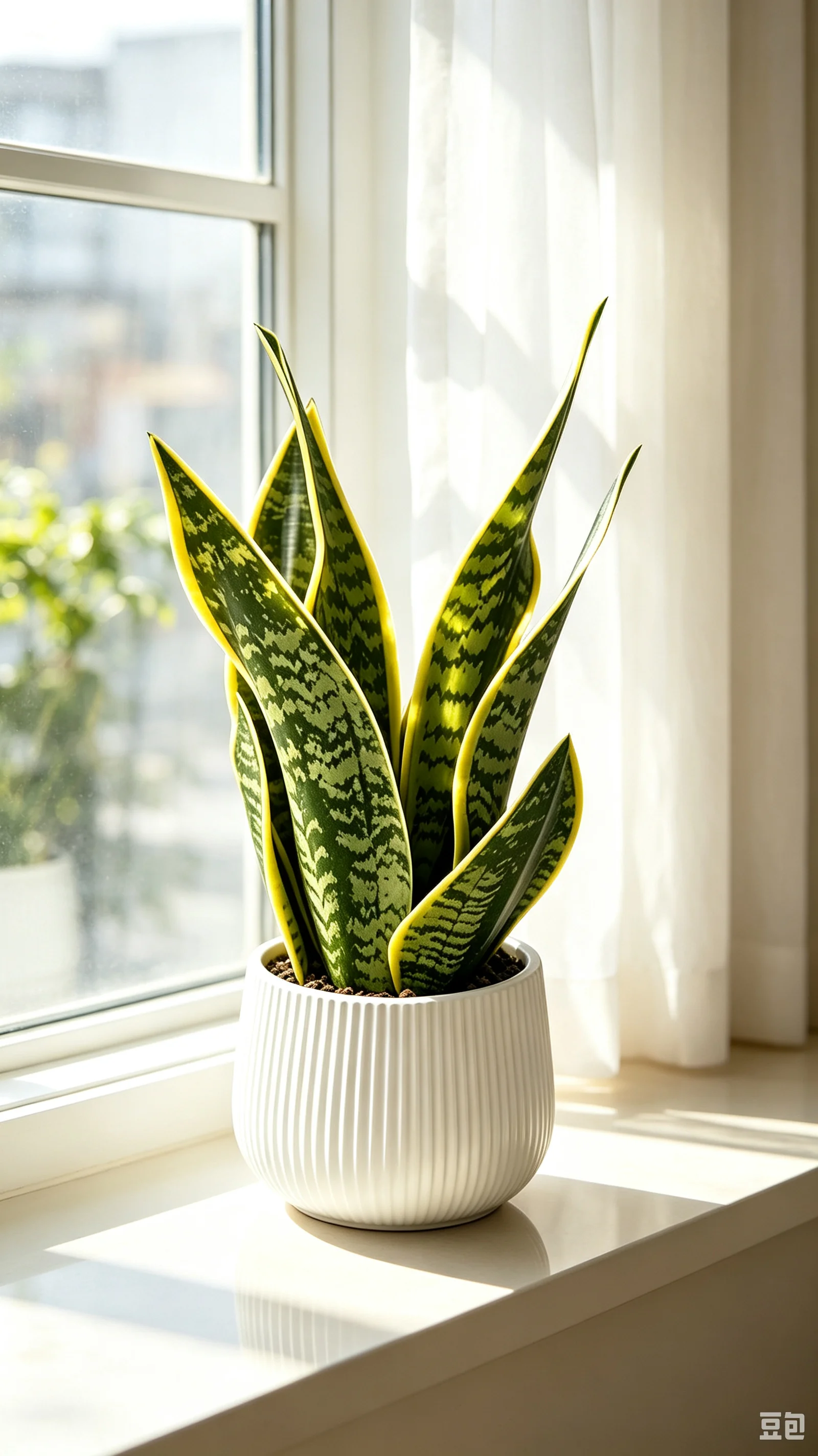 ต้นไม้ประดิษฐ์ลายงูในกระถางเซร - Snake Plant Ceramic บทวิจารณ์และราคา