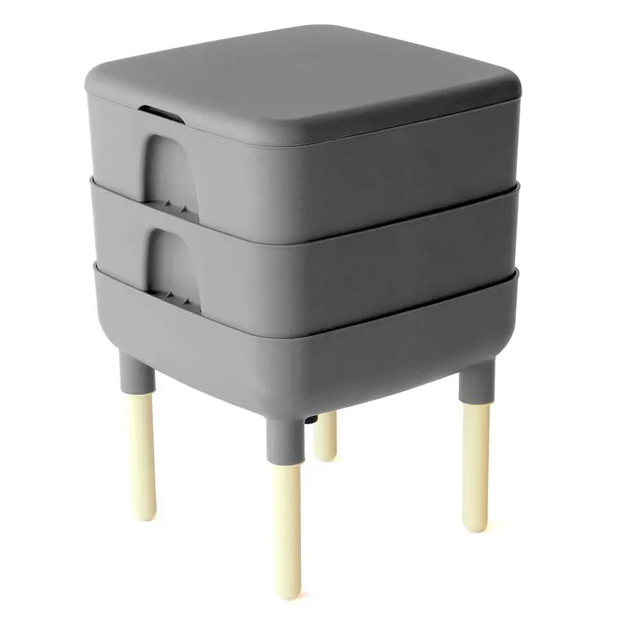 

Компостер для дома Essential Living, 2-уровневый вермикомпостер HFLC4000v2GRY, серый