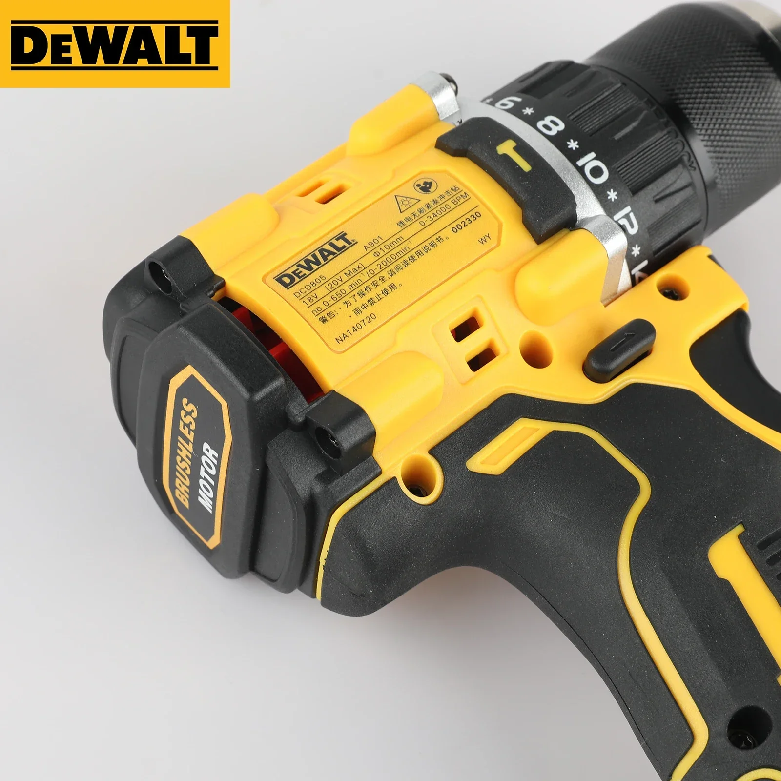 DEWALT DCD805 20V MAX Taladro de impacto inalámbrico sin escobillas Destornillador eléctrico Herramienta de taladro manual multifunción