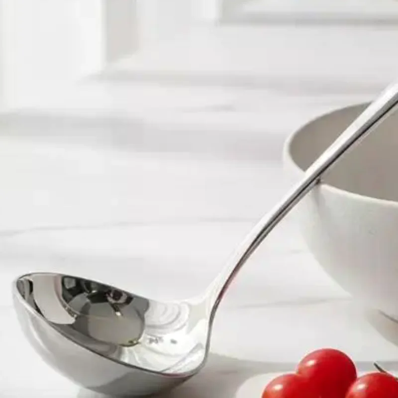 Long Handle Thickened Stainless Steel Soup Spoon 1/2Pcs Food Safe Cooking Utensil for Family Dinner Restaurant