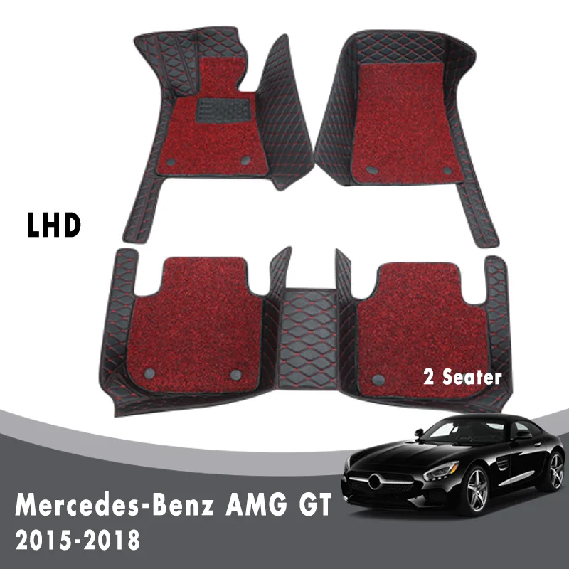 

Car Floor Mats Double Layer Wire Loop For Mercedes-Benz AMG GT (2 Seater) 2018 2017 2016 2015 Carpets Interior Styling Custom