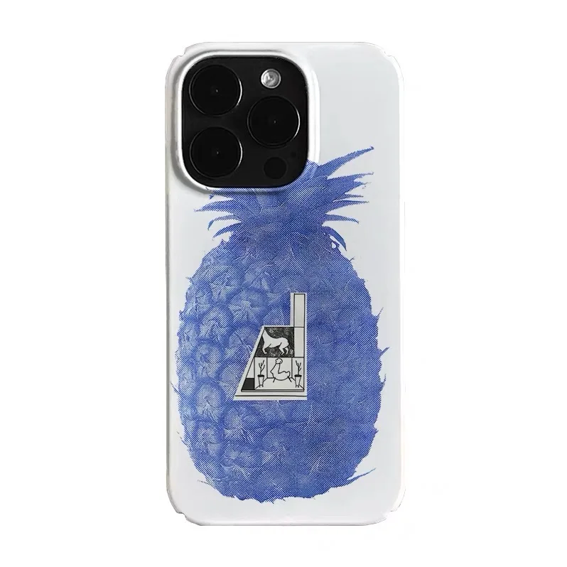 

Blue Pineapple House Art Case for IPHONE 16 15PRO MAX 14 PRO 13 PRO MAX 15 15PLUS 12 11 XR Case Acrylic Hard Mobile Phone Cases