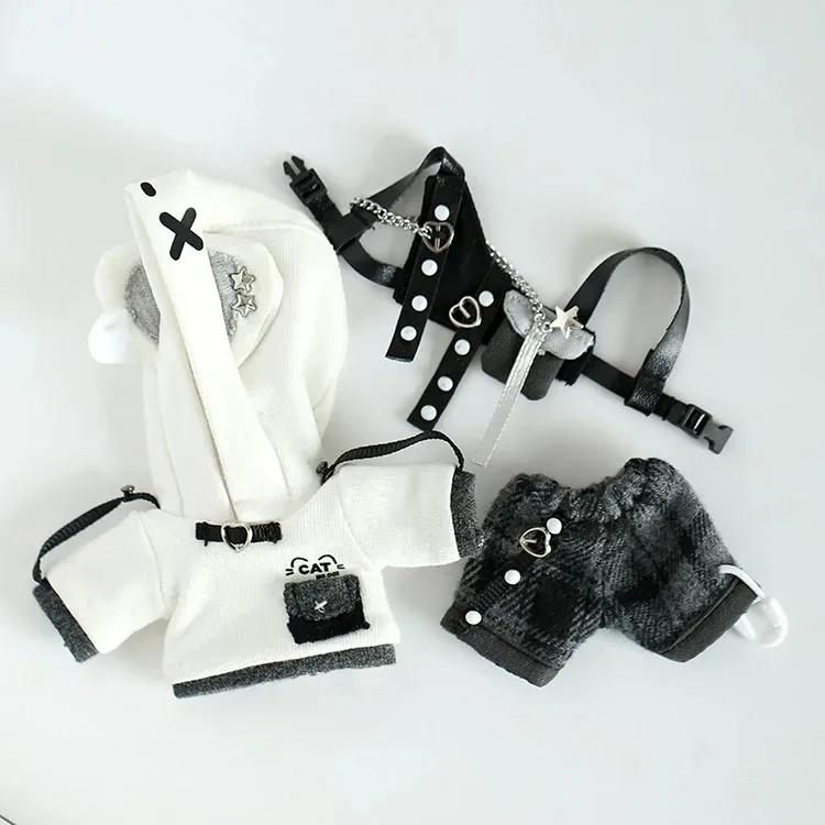 

Ob11 Doll Sweet Cool Cat Set Черно-белая кукольная одежда в готическом стиле для Molly, Gsc, Ymy Body, Ufdoll, 1/12 Bjd Doll
