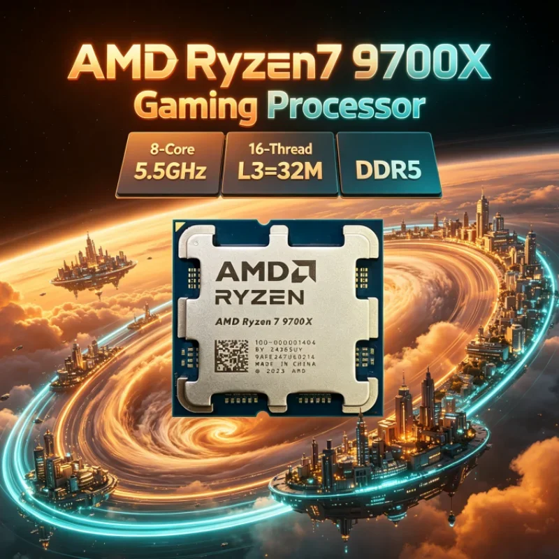 AMD Ryzen 7 9700X 8-Core 16-Thread Desktop Processor DDR5 Socket AM5 PCIe 5.0 Up to 5.5GHz 3.8GHz 65W L3=32M 4NM
