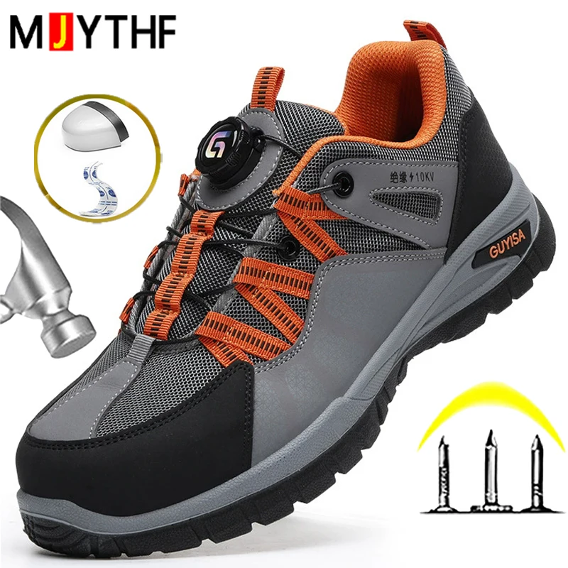 Insulated Shoes 10KV Electrician Shoes Men Anti-Smash Anti-Puncture Work Safety Shoes Rotating Button Indestructible Shoes Male