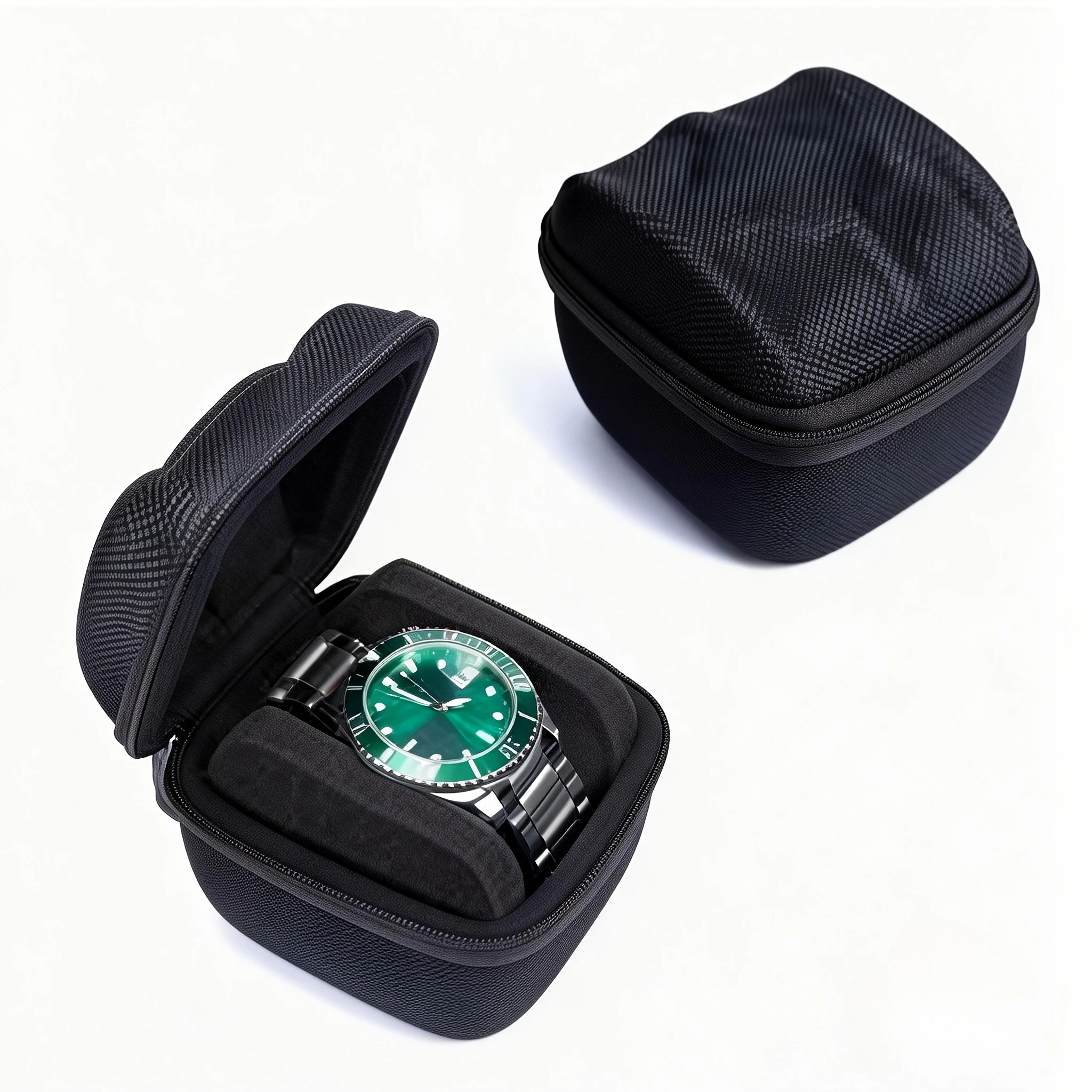 Caixa de Armazenamento para Relógios com Espuma Antichoque, Estojo Organizador de Joias Portátil para Viagem, Suporte Individual para Relógio Masculino, Caixa de Presente Elegante