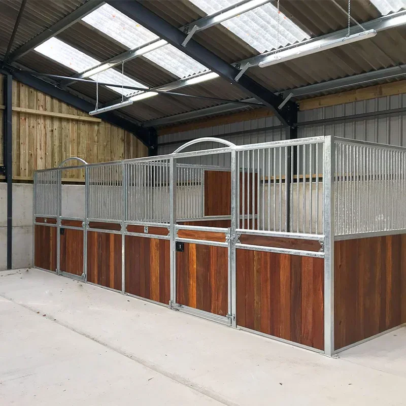 Steel Structure Bamboo Horse Metal Shelter Equine Hot Dipped Galvanized Horse Stable Panels