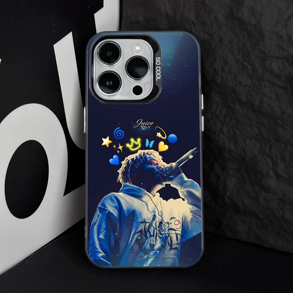 Hip Hop J-Juice Wrld(3) Phone Case IMD Color Silver Shell For IPhone 16 15 14 13 12 Pro Max Plus