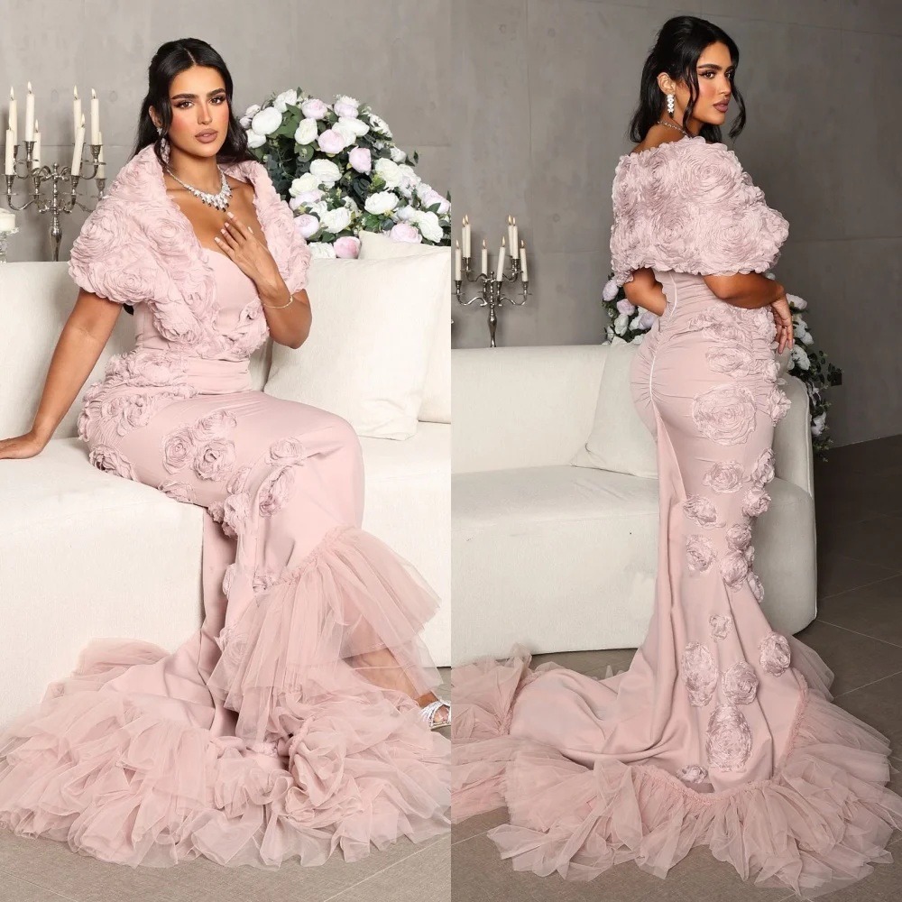 Customized Sparkle Jersey Pleat Pattern Trumpet Off-the-shoulder Long Dresses Bespoke Occasion Dresses Fashion Modern Style